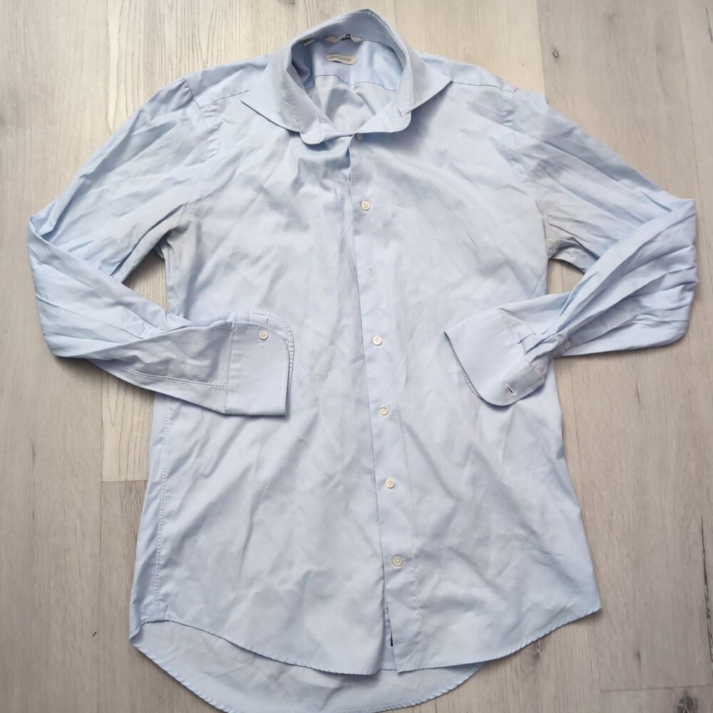 SuitSupply Dress Shirt Mens Size 15.5 Blue Egyptian Cotton 39